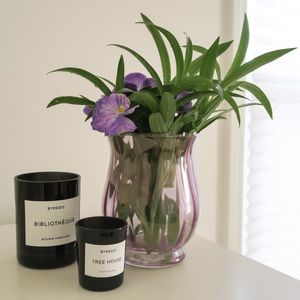 Purple Rippled Glass Tinted Vase